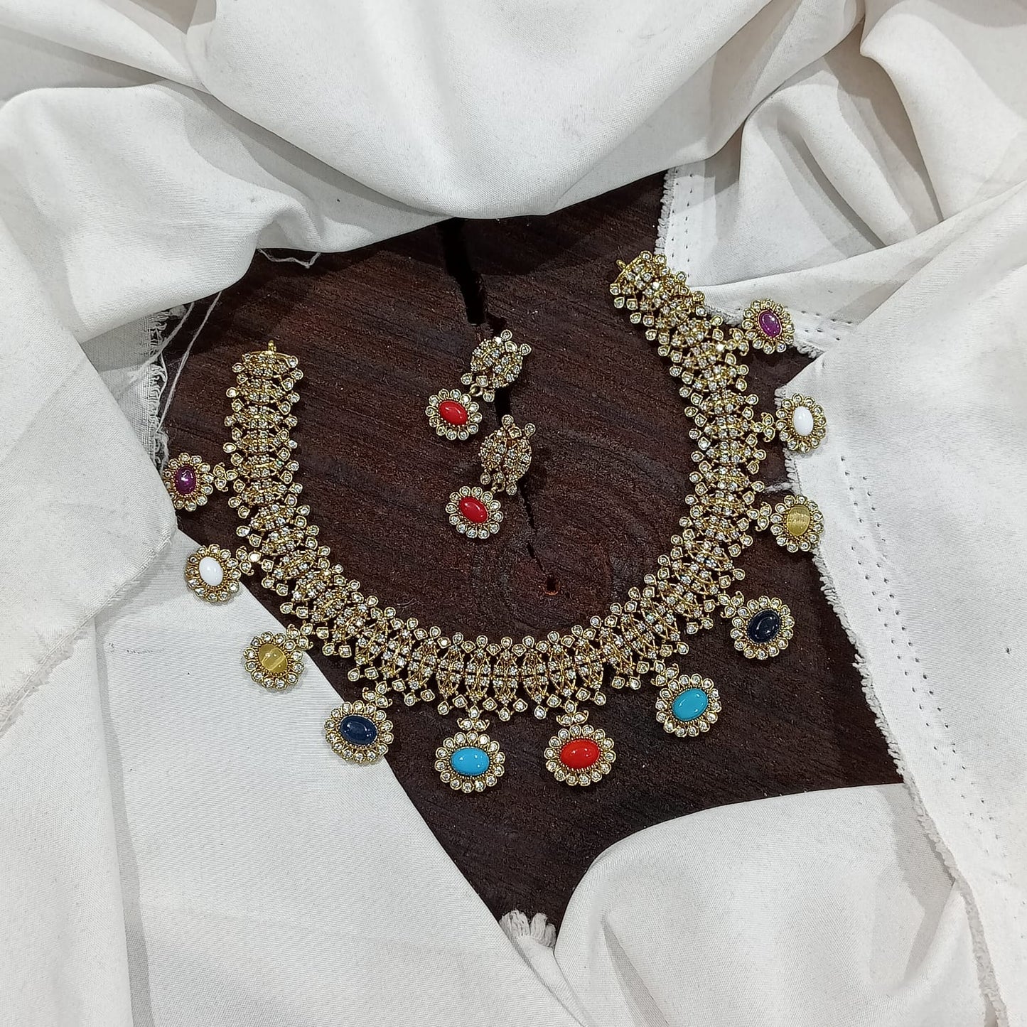 KALKI Multi-color diamond finish AD stone set