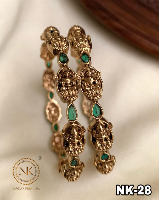 Emerald Lakshmi antique bangles