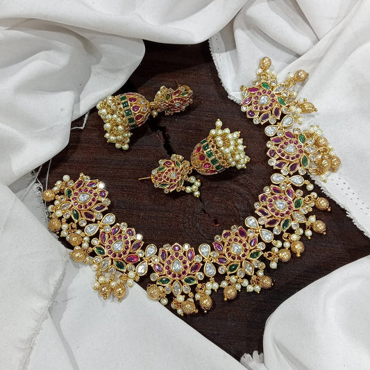 KEMP TAMARA Multi-color Kemp and AD stone finish neckset