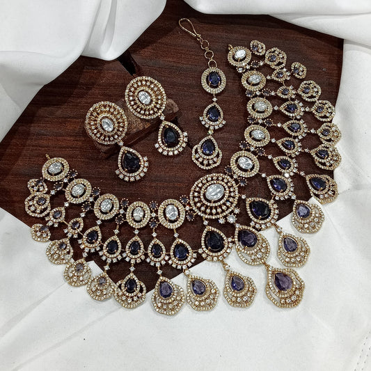 TARUNIKA (PURPLE) Bridal stone choker