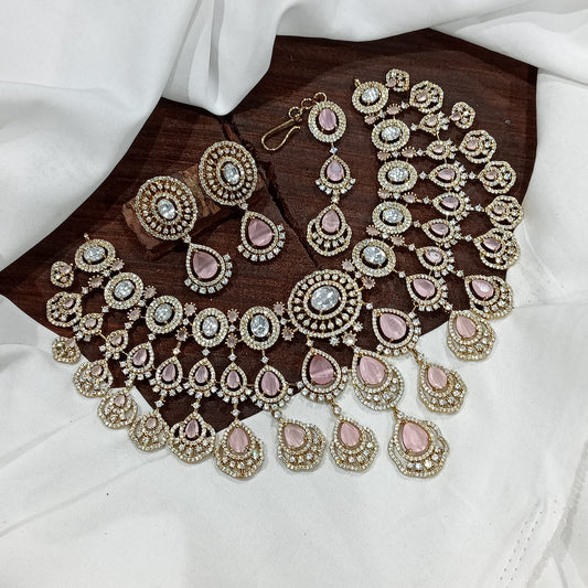 TARUNIKA (PINK) Bridal stone choker