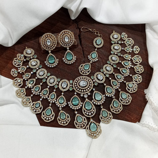 TARUNIKA (GREEN) Bridal stone choker